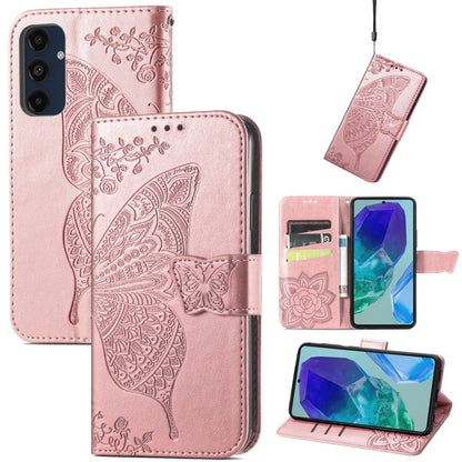Butterfly Love Flower Embossed Leather Phone Case, For Samsung Galaxy A36, For Samsung Galaxy S25...