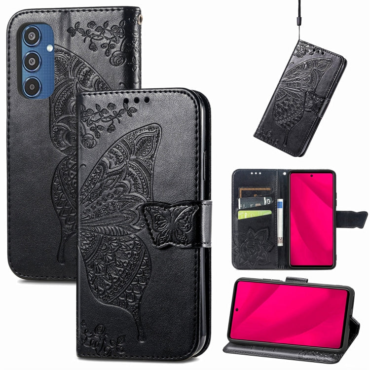 Butterfly Love Flower Embossed Leather Phone Case, For Samsung Galaxy A36, For Samsung Galaxy S25...