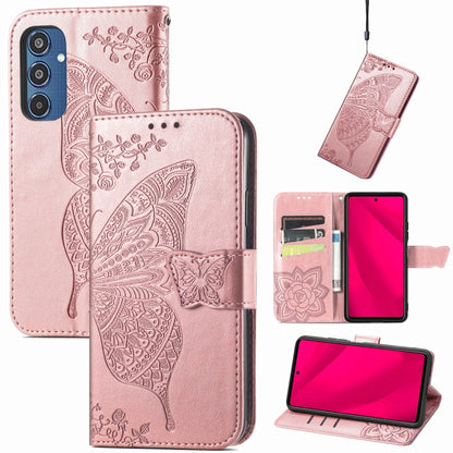 Butterfly Love Flower Embossed Leather Phone Case, For Samsung Galaxy A36, For Samsung Galaxy S25...