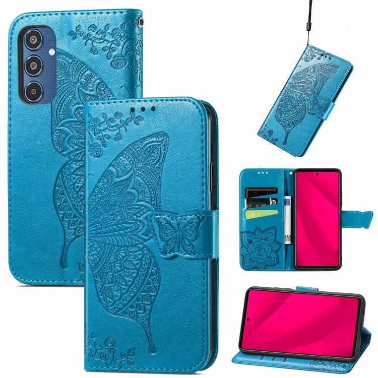 Butterfly Love Flower Embossed Leather Phone Case, For Samsung Galaxy A36, For Samsung Galaxy S25...