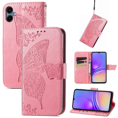 Butterfly Love Flower Embossed Leather Phone Case, For Samsung Galaxy A36, For Samsung Galaxy S25...