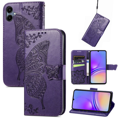 Butterfly Love Flower Embossed Leather Phone Case, For Samsung Galaxy A36, For Samsung Galaxy S25...
