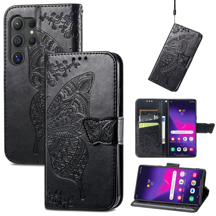 Butterfly Love Flower Embossed Leather Phone Case, For Samsung Galaxy A36, For Samsung Galaxy S25...