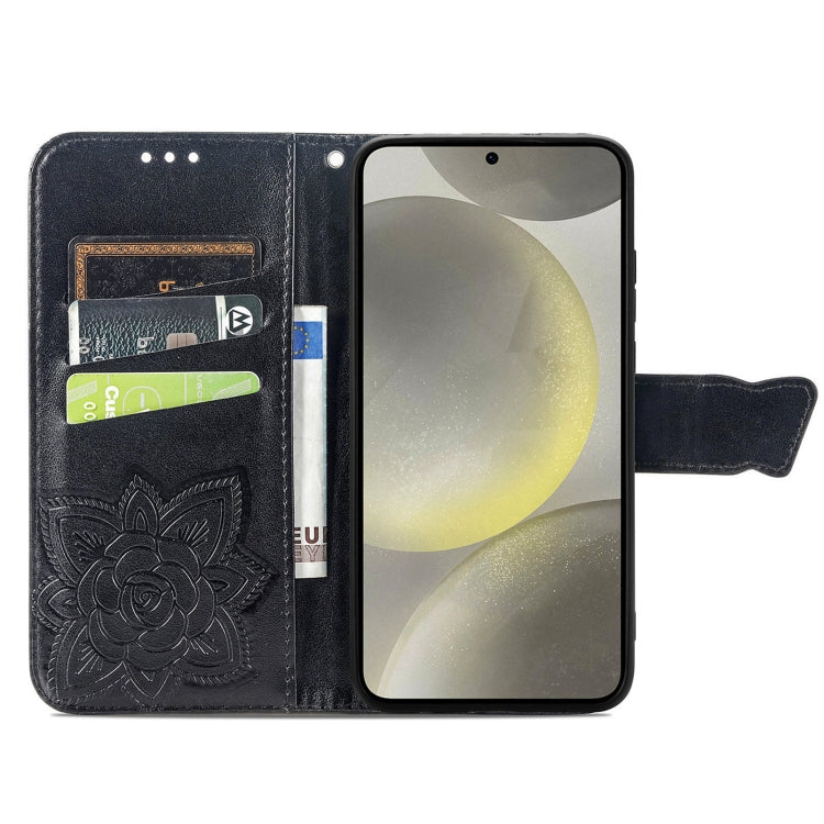 Butterfly Love Flower Embossed Leather Phone Case, For Samsung Galaxy A36, For Samsung Galaxy S25...