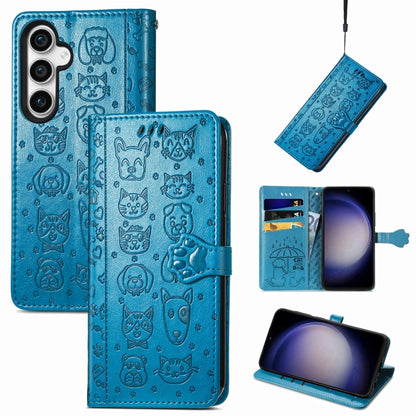 Cat and Dog Embossed Leather Phone Case, For Samsung Galaxy A15, For Samsung Galaxy A05s���������...