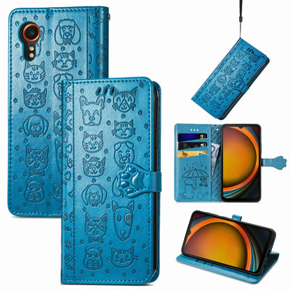 Cat and Dog Embossed Leather Phone Case, For Samsung Galaxy S25 5G, For Samsung Galaxy S25+ 5G���...