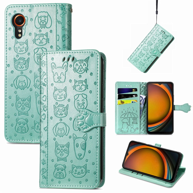 Cat and Dog Embossed Leather Phone Case, For Samsung Galaxy S25 5G, For Samsung Galaxy S25+ 5G���...
