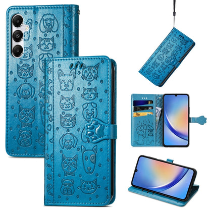 Cat and Dog Embossed Leather Phone Case, For Samsung Galaxy S25 5G, For Samsung Galaxy S25+ 5G���...