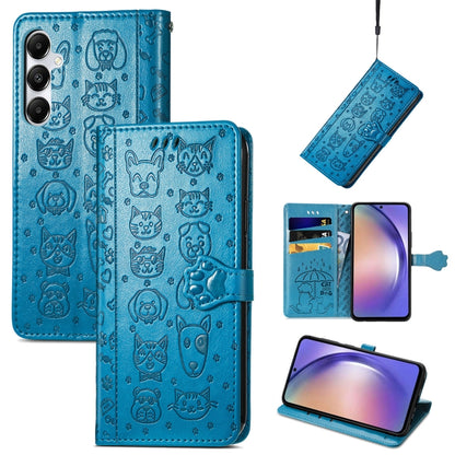 Cat and Dog Embossed Leather Phone Case, For Samsung Galaxy S25 5G, For Samsung Galaxy S25+ 5G���...
