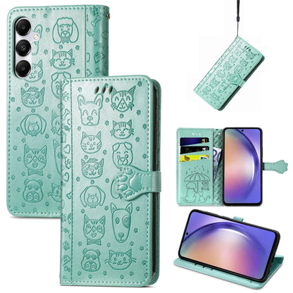 Cat and Dog Embossed Leather Phone Case, For Samsung Galaxy S25 5G, For Samsung Galaxy S25+ 5G���...