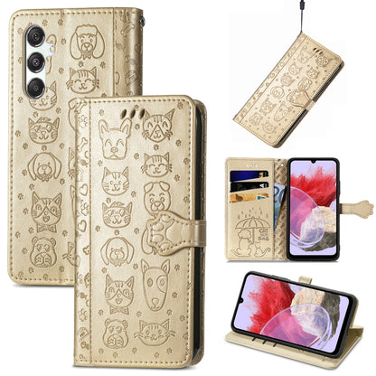 Cat and Dog Embossed Leather Phone Case, For Samsung Galaxy A15, For Samsung Galaxy A05s���������...