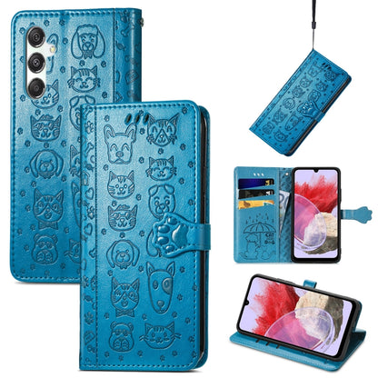 Cat and Dog Embossed Leather Phone Case, For Samsung Galaxy A15, For Samsung Galaxy A05s���������...