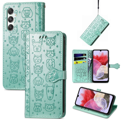 Cat and Dog Embossed Leather Phone Case, For Samsung Galaxy A15, For Samsung Galaxy A05s���������...