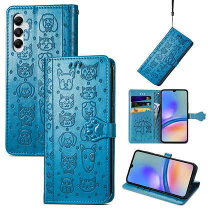 Cat and Dog Embossed Leather Phone Case, For Samsung Galaxy A15, For Samsung Galaxy A05s���������...