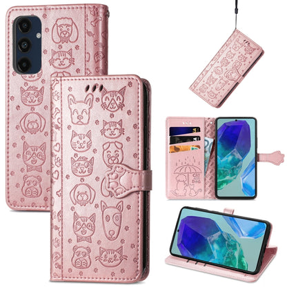 Cat and Dog Embossed Leather Phone Case, For Samsung Galaxy S25 5G, For Samsung Galaxy S25+ 5G���...