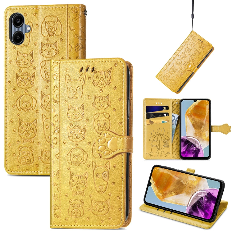 Cat and Dog Embossed Leather Phone Case, For Samsung Galaxy S25 5G, For Samsung Galaxy S25+ 5G���...