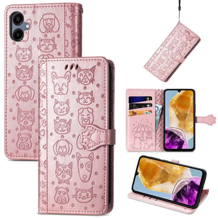 Cat and Dog Embossed Leather Phone Case, For Samsung Galaxy S25 5G, For Samsung Galaxy S25+ 5G���...