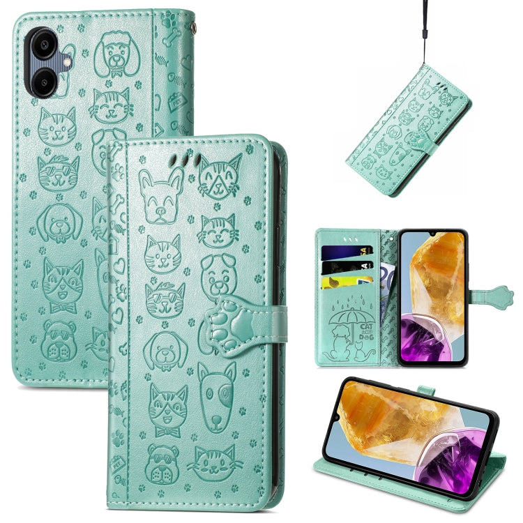 Cat and Dog Embossed Leather Phone Case, For Samsung Galaxy S25 5G, For Samsung Galaxy S25+ 5G���...