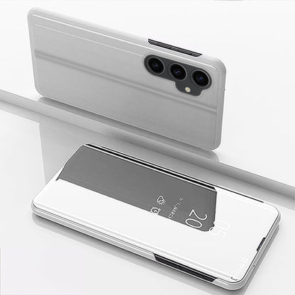 Plated Mirror Horizontal Flip Leather Phone Case with Holder