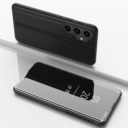 Plated Mirror Horizontal Flip Leather Phone Case with Holder