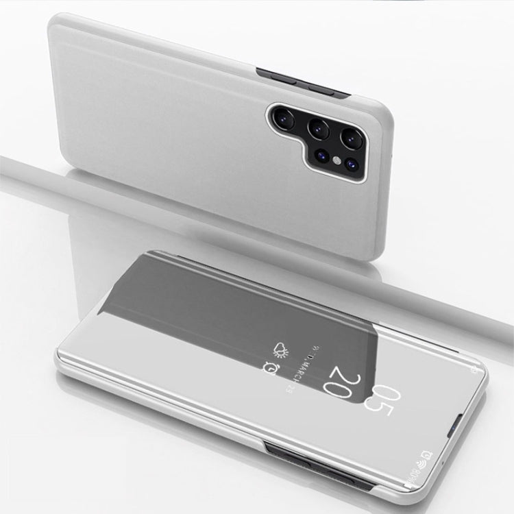 Plated Mirror Horizontal Flip Leather Phone Case with Holder