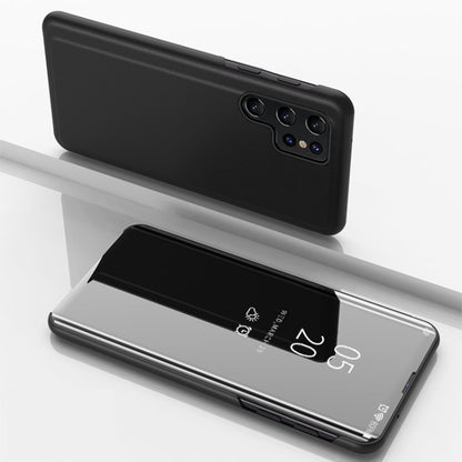 Plated Mirror Horizontal Flip Leather Phone Case with Holder