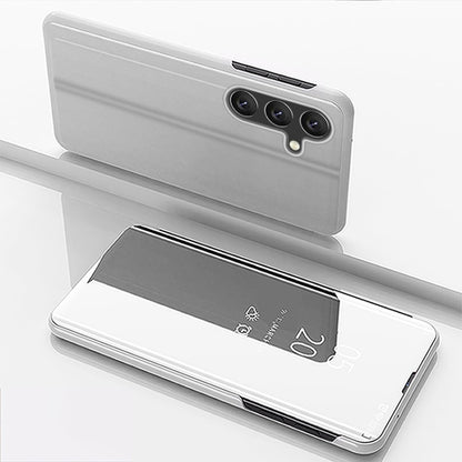 Plated Mirror Horizontal Flip Leather Phone Case with Holder