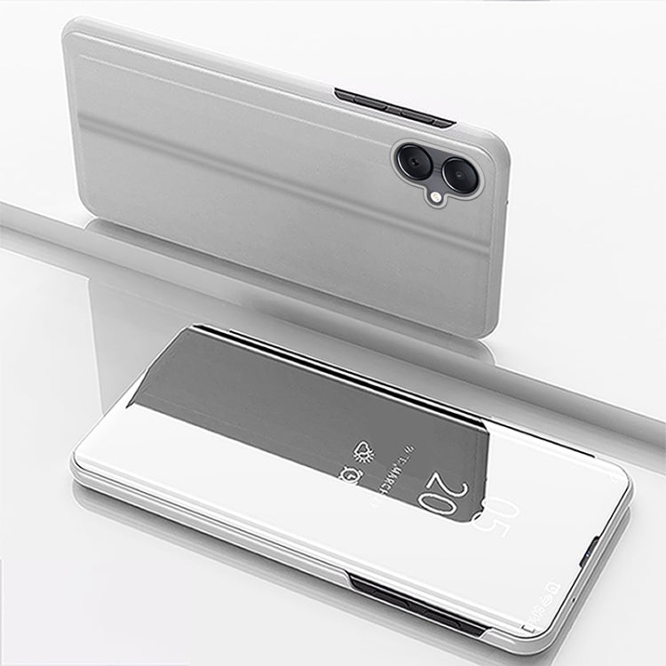 Plated Mirror Horizontal Flip Leather Phone Case with Holder