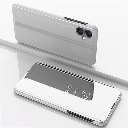 Plated Mirror Horizontal Flip Leather Phone Case with Holder