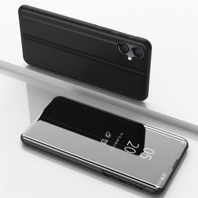 Plated Mirror Horizontal Flip Leather Phone Case with Holder