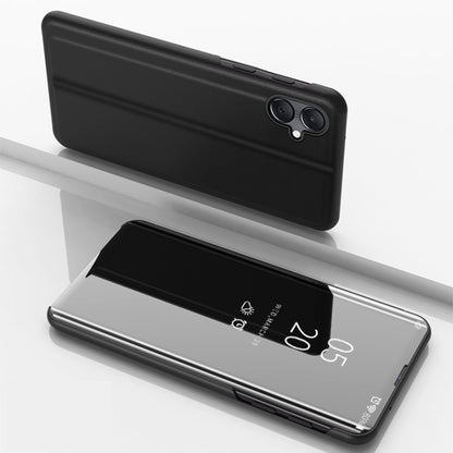 Plated Mirror Horizontal Flip Leather Phone Case with Holder