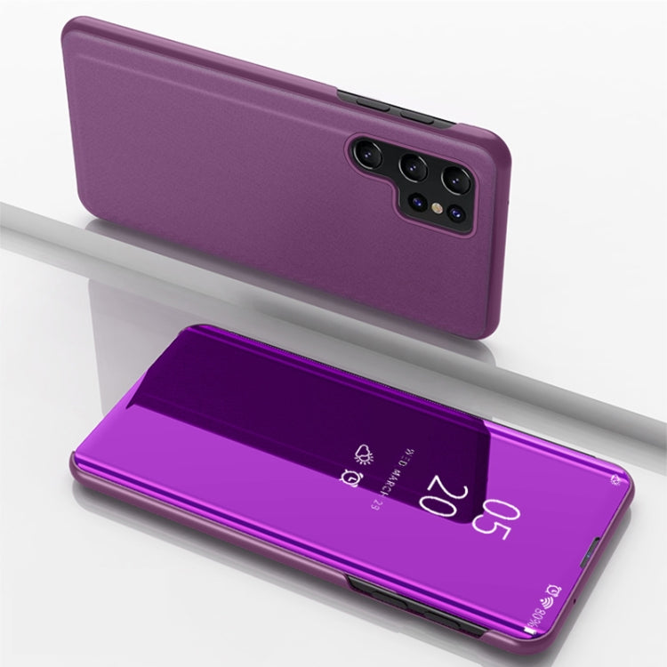 Plated Mirror Horizontal Flip Leather Phone Case with Holder