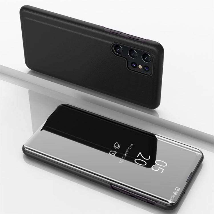 Plated Mirror Horizontal Flip Leather Phone Case with Holder