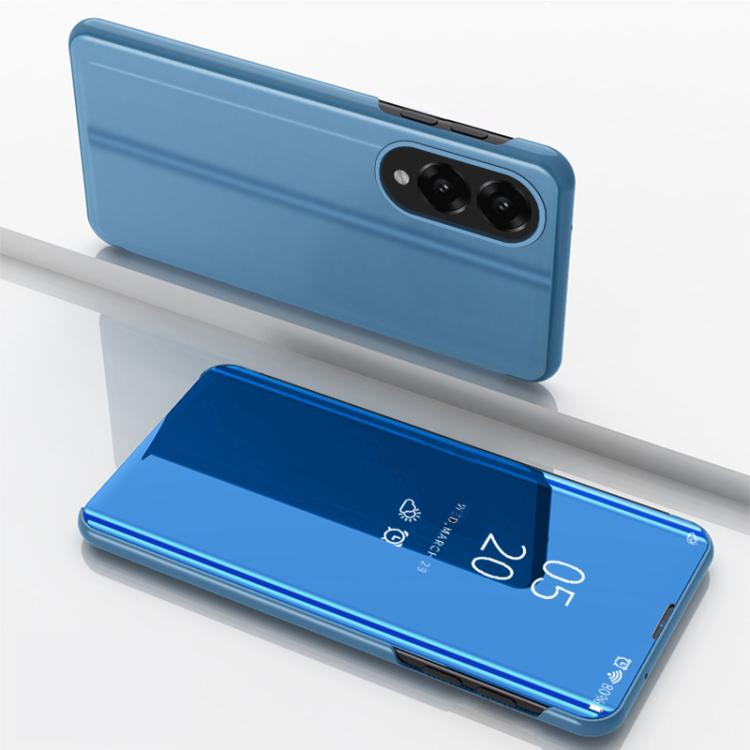 Plated Mirror Horizontal Flip Leather Phone Case with Holder