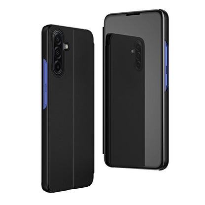 Plated Mirror Horizontal Flip Leather Phone Case with Holder
