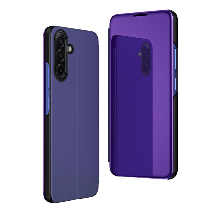Plated Mirror Horizontal Flip Leather Phone Case with Holder