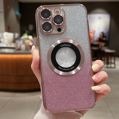 Gradient Glitter Electroplating MagSafe TPU Phone Case, For iPhone 16 Pro Max, For iPhone 16 Pro�...