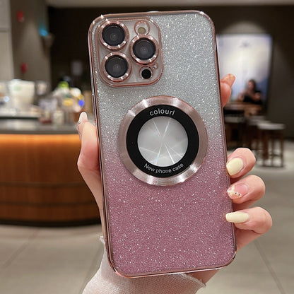 Gradient Glitter Electroplating MagSafe TPU Phone Case, For iPhone 16 Pro Max, For iPhone 16 Pro�...