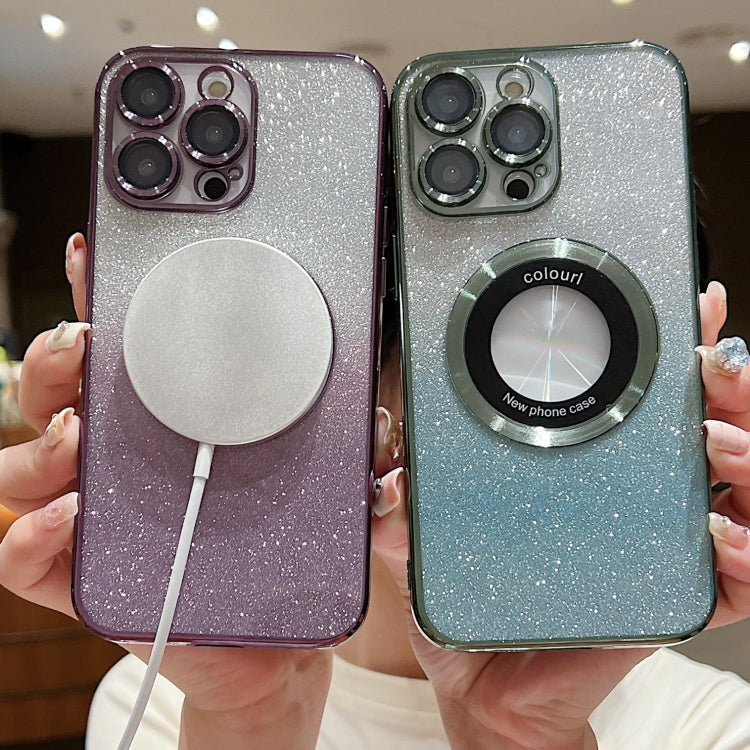 Gradient Glitter Electroplating MagSafe TPU Phone Case, For iPhone 16 Pro Max, For iPhone 16 Pro�...