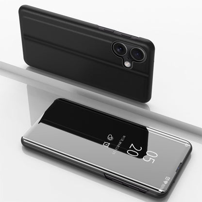 Plated Mirror Horizontal Flip Leather Phone Case with Holder