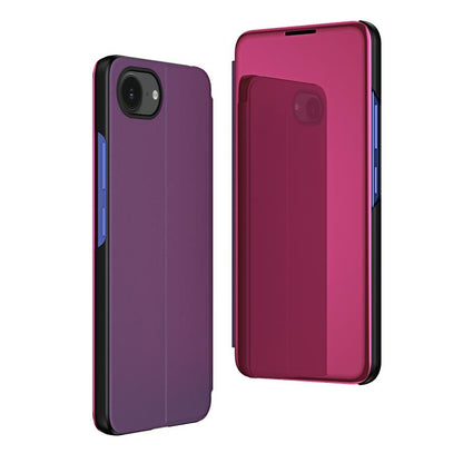 Plated Mirror Horizontal Flip Leather Phone Case with Holder