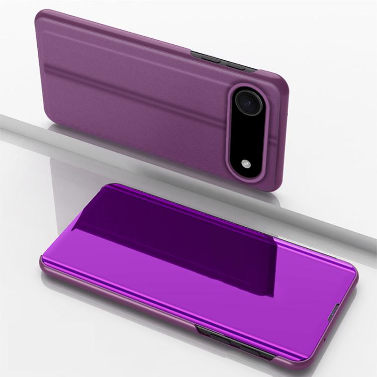 Plated Mirror Horizontal Flip Leather Phone Case with Holder