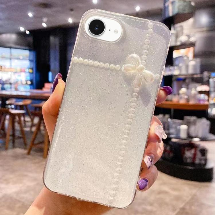Pearl Bow Glitter Epoxy TPU Phone Case