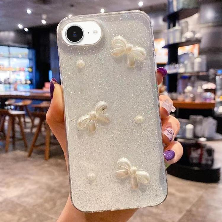 Pearl Bow Glitter Epoxy TPU Phone Case