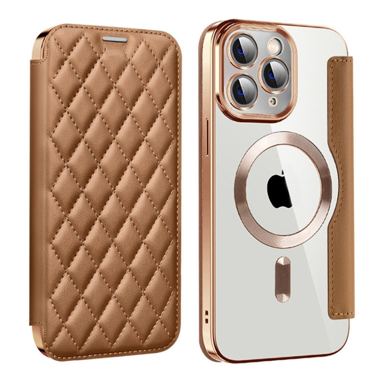 Shield Magsafe RFID Anti-theft Rhombus Leather Phone Case