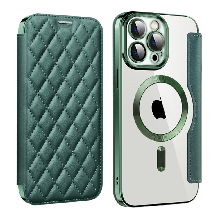 Shield Magsafe RFID Anti-theft Rhombus Leather Phone Case
