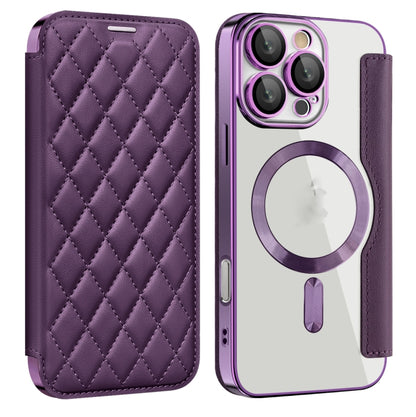 Shield Magsafe RFID Anti-theft Rhombus Leather Phone Case