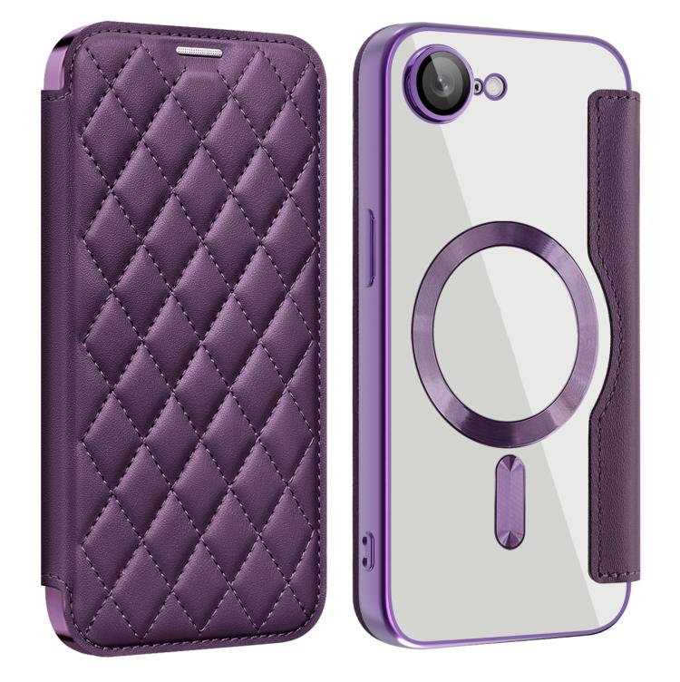 Shield Magsafe RFID Anti-theft Rhombus Leather Phone Case