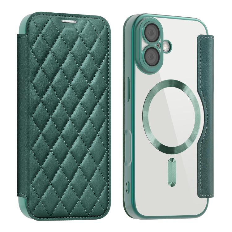 Shield Magsafe RFID Anti-theft Rhombus Leather Phone Case