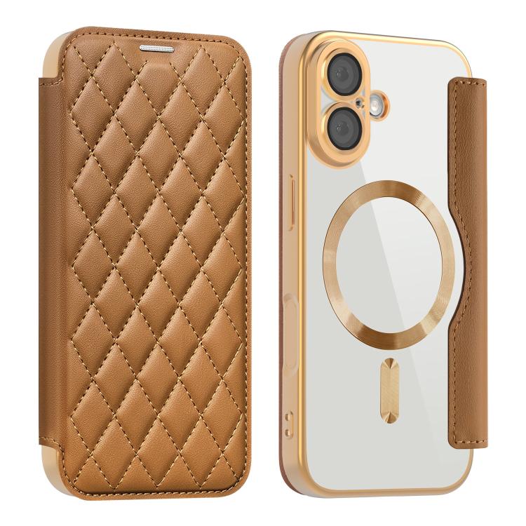Shield Magsafe RFID Anti-theft Rhombus Leather Phone Case